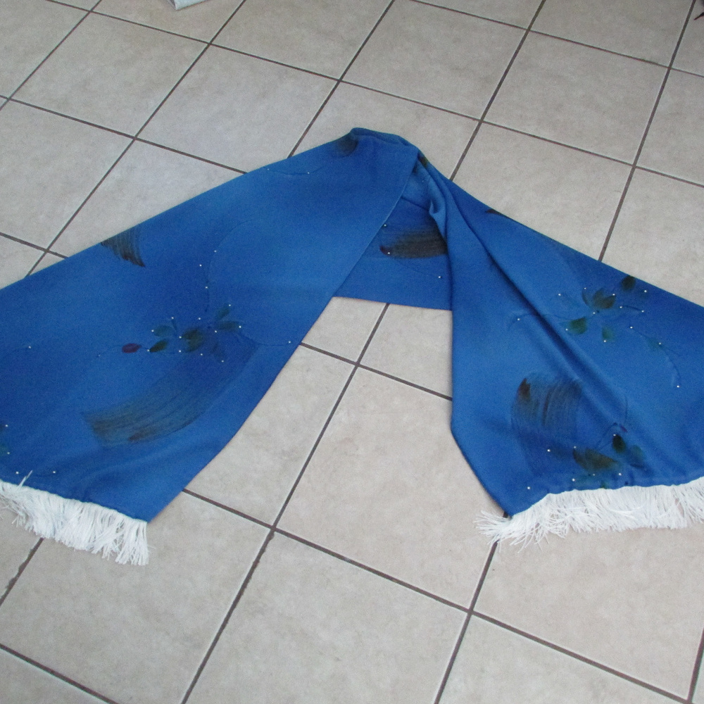 One of a Kind Blue Silk Wrap/Shawl